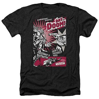 Superman Day Of Doom Adult Heather T-shirt