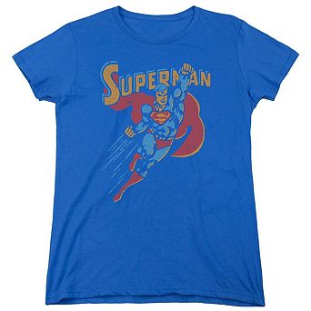 Superman Life Like Action Short Sleeve Womens T-shirt