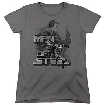 Superman Steel Poses Short Sleeve Womens T-shirt