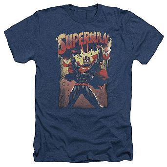 Superman Lift Up Adult Heather T-shirt