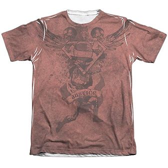 Superman Justice Upheld Adult 65/35 Poly/cotton Short Sleeve T-shirt