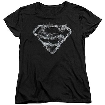 Superman Smoking Shield Short Sleeve Womens T-shirt