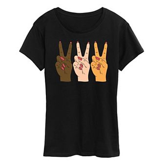 Women's Hands Peace Graphic Tee