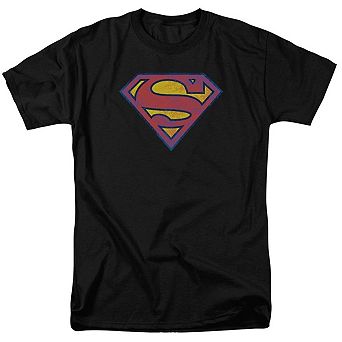 Superman Neon Distress Logo Short Sleeve Adult T-shirt