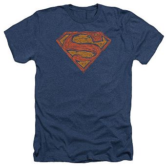Superman Messy S Adult Heather T-shirt