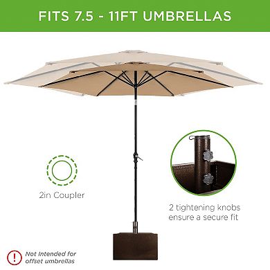Portable Wheeled Powder Coated Steel Umbrella Base Stand / Planter Box