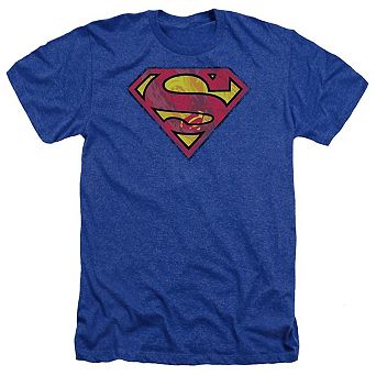 Superman Action Shield Adult Heather T-shirt