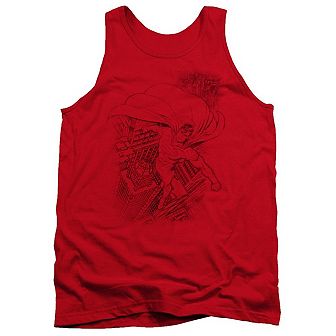 Superman In The City Adult Tank Top