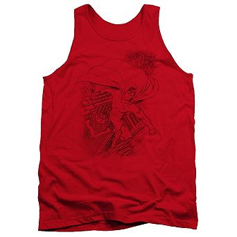 Superman In The City Adult Tank Top