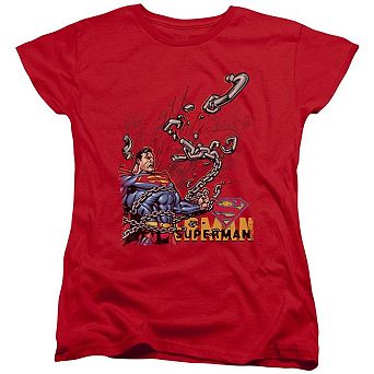 Superman Breaking Chains Short Sleeve Womens T-shirt
