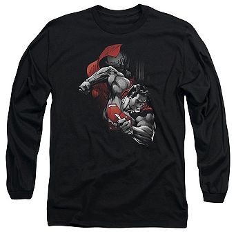 Superman My City Long Sleeve Adult T-shirt