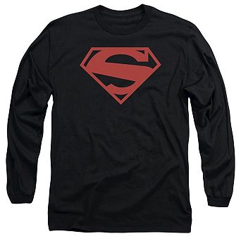 Superman 52 Red Block Long Sleeve Adult T-shirt