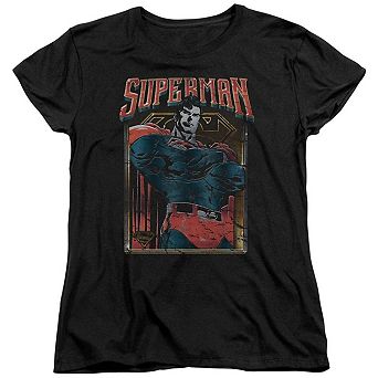 Superman Head Bang Short Sleeve Womens T-shirt