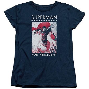 Superman Superman For President Short Sleeve Womens T-shirt