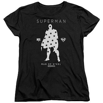 Superman Star Silhouette Short Sleeve Womens T-shirt