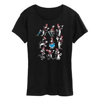 Women's Dr. Seuss Cat Hat Grid Graphic Tee