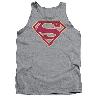 Superman Red & Gold Shield Adult Tank Top