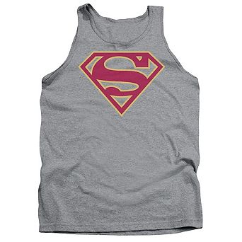 Superman Red & Gold Shield Adult Tank Top