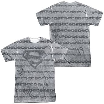 Superman Breaking Chains All Over Short Sleeve Adult 100% Poly Crew T-shirt