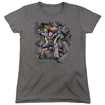 Superman Break On Through Short Sleeve Womens T-shirt