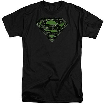 Superman Circuits Shield Short Sleeve Adult Tall T-shirt