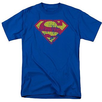 Superman Classic Logo Distressed Short Sleeve Adult T-shirt