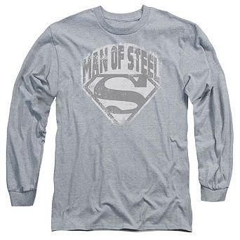 Superman Man Of Steel Shield Long Sleeve Adult T-shirt
