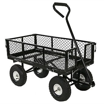 Heavy Duty Wheelbarrow Steel Log Garden Cart
