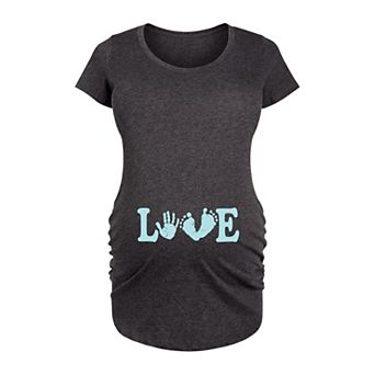 Maternity Love Footprints Graphic Tee