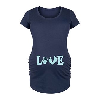 Maternity Love Footprints Graphic Tee