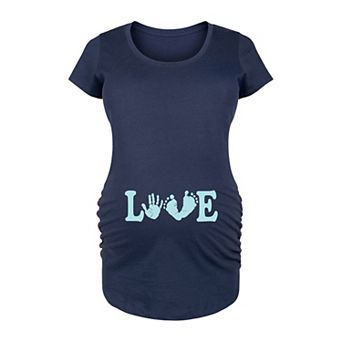 Maternity Love Footprints Graphic Tee