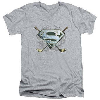 Superman Fore! Short Sleeve Adult V Neck T-shirt