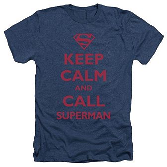 Superman Call Superman Adult Heather T-shirt