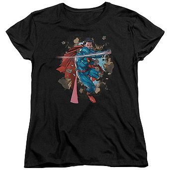 Superman Rock Breaker Short Sleeve Womens T-shirt