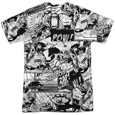 Superman Comic S Short Sleeve Adult 100% Poly Crew T-shirt