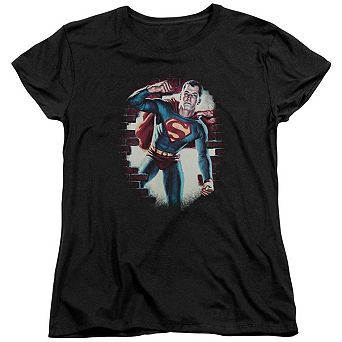 Superman Vintage Steel Short Sleeve Womens T-shirt