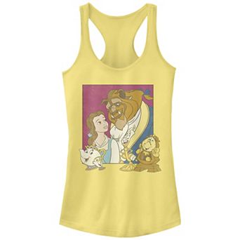 Juniors' Beauty And The Beast Belle And Beast Portrait Racerback Graphic Tank Top