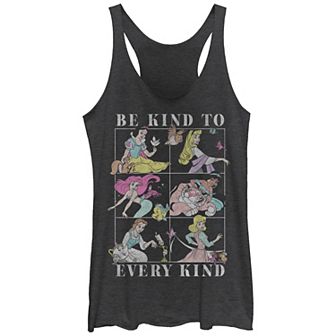 Juniors' Disney Princess Be Kind To Every Kind Tri-Blend Racerback Graphic Tank Top