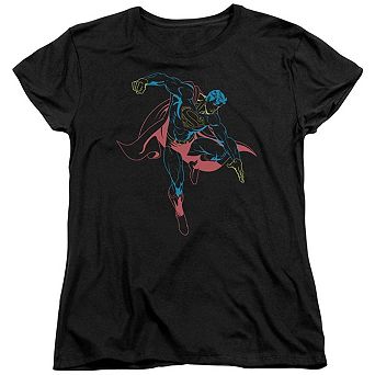 Superman Neon Superman Short Sleeve Womens T-shirt