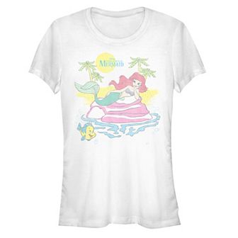 Juniors' The Little Mermaid Ariel Enjoying The Beach Graphic Tee