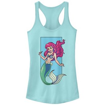 Juniors' The Little Mermaid Ariel Shiny Portrait Racerback Graphic Tank Top