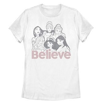 Juniors' Disney Princess Group Believe Graphic Tee