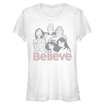 Juniors' Disney Princess Group Believe Graphic Tee