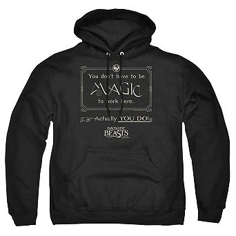 Fantastic Beasts Magic To Work Here Adult Pull Over Hoodie