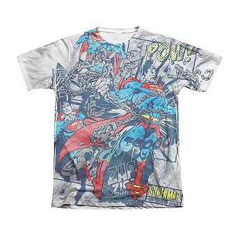Superman Break Free Adult 65/35 Poly/cotton Short Sleeve T-shirt