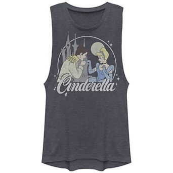 Disney's Cinderella And Prince Charming At Night Juniors' Festival Muscle Tank Top