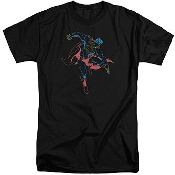 Superman Neon Superman Short Sleeve Adult Tall T-shirt