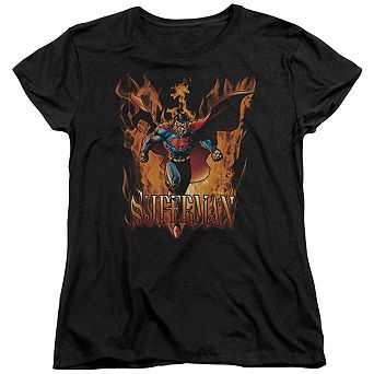 Superman Through The Fire Short Sleeve Womens T-shirt