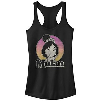 Juniors' Mulan Head Stamp Racerback Graphic Tank Top