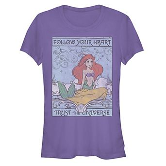 Juniors' The Little Mermaid Follow Your Heart Graphic Tee